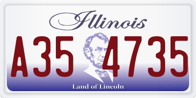 IL license plate A354735