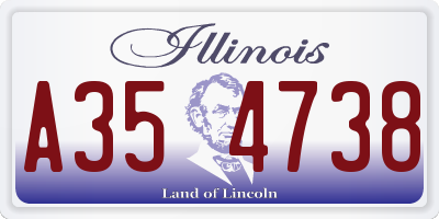 IL license plate A354738