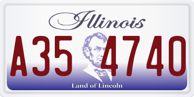 IL license plate A354740