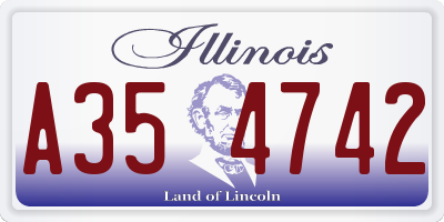 IL license plate A354742