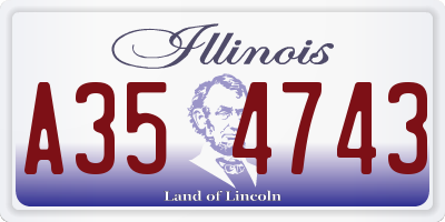 IL license plate A354743