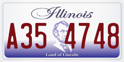 IL license plate A354748