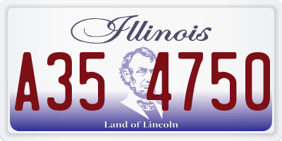 IL license plate A354750