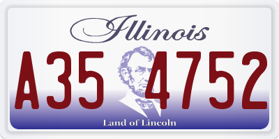 IL license plate A354752