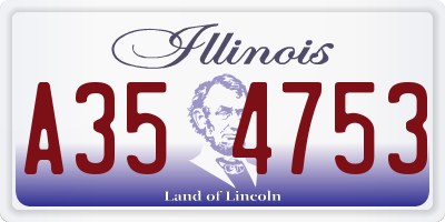 IL license plate A354753