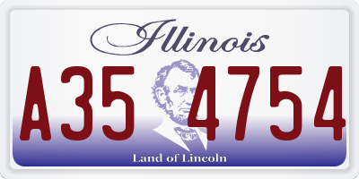 IL license plate A354754