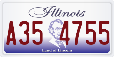 IL license plate A354755