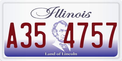 IL license plate A354757