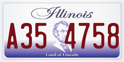 IL license plate A354758