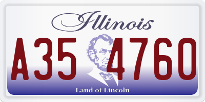 IL license plate A354760