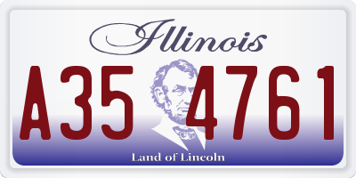 IL license plate A354761