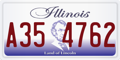 IL license plate A354762