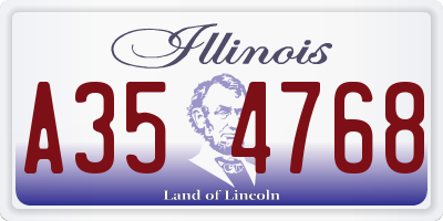 IL license plate A354768