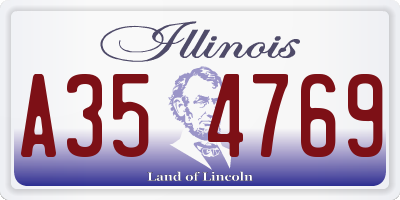 IL license plate A354769