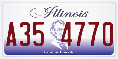 IL license plate A354770