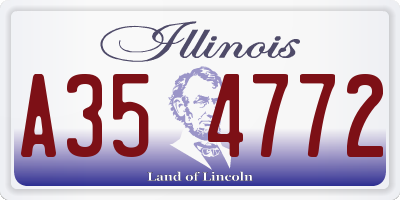 IL license plate A354772