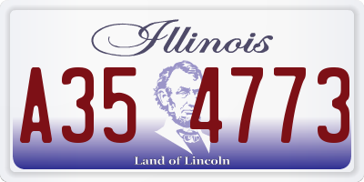 IL license plate A354773