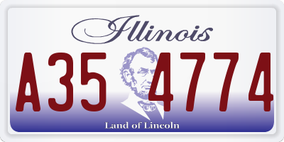 IL license plate A354774