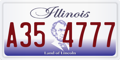IL license plate A354777