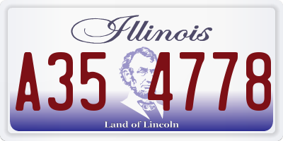 IL license plate A354778