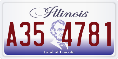 IL license plate A354781