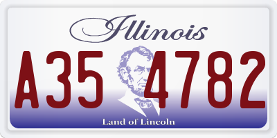 IL license plate A354782