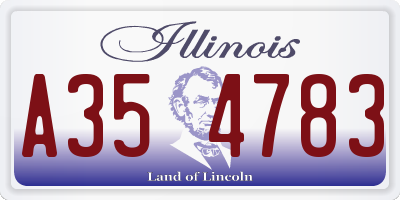 IL license plate A354783