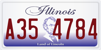 IL license plate A354784
