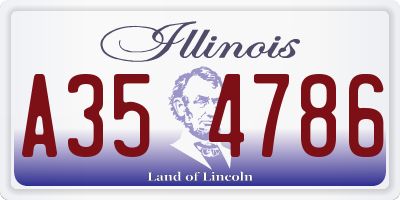 IL license plate A354786
