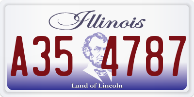 IL license plate A354787