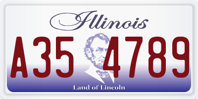 IL license plate A354789
