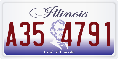 IL license plate A354791