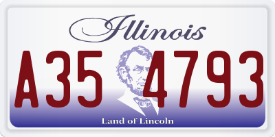 IL license plate A354793