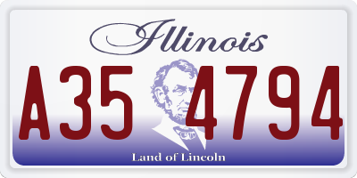 IL license plate A354794