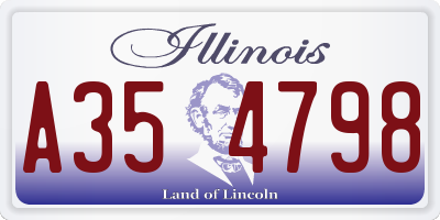 IL license plate A354798