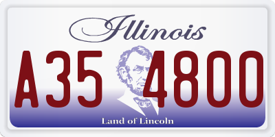 IL license plate A354800