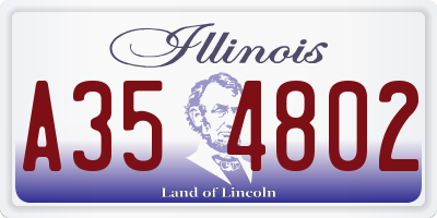 IL license plate A354802