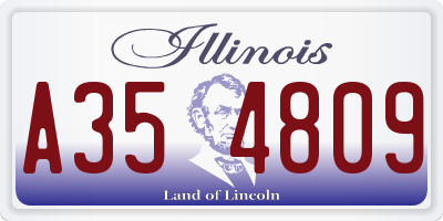 IL license plate A354809