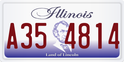 IL license plate A354814
