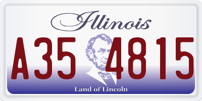 IL license plate A354815