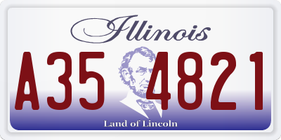 IL license plate A354821