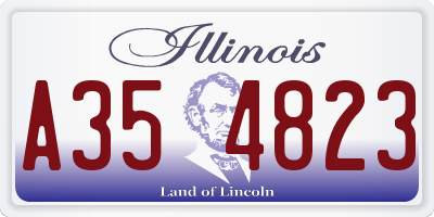 IL license plate A354823