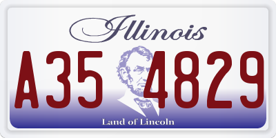 IL license plate A354829
