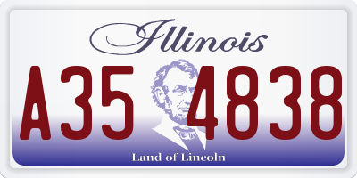 IL license plate A354838