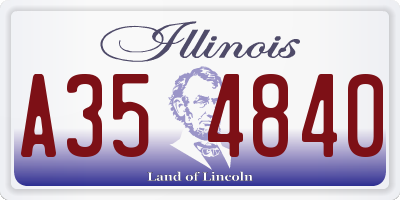 IL license plate A354840
