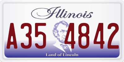 IL license plate A354842