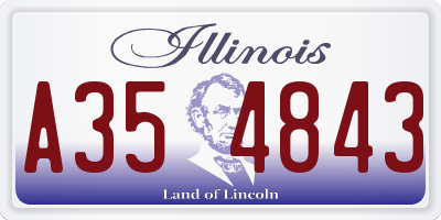 IL license plate A354843