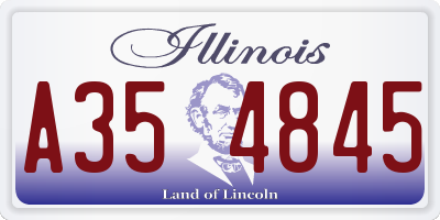 IL license plate A354845