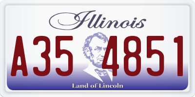IL license plate A354851
