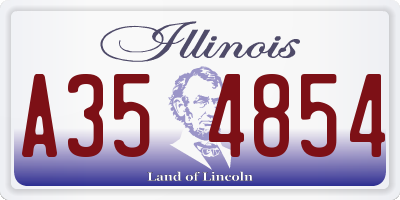 IL license plate A354854